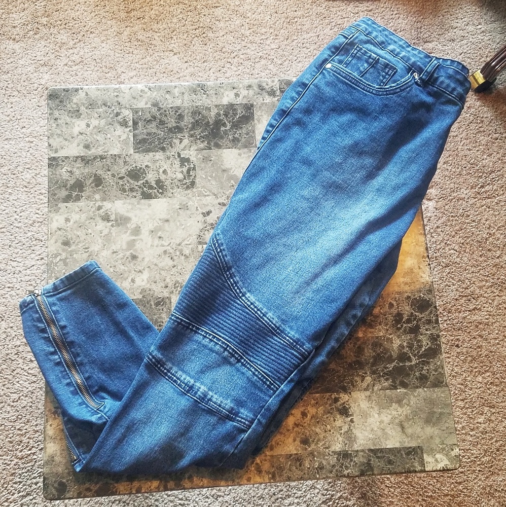 City Chic High Waist Mid/Dark Wash Skinny Jeans